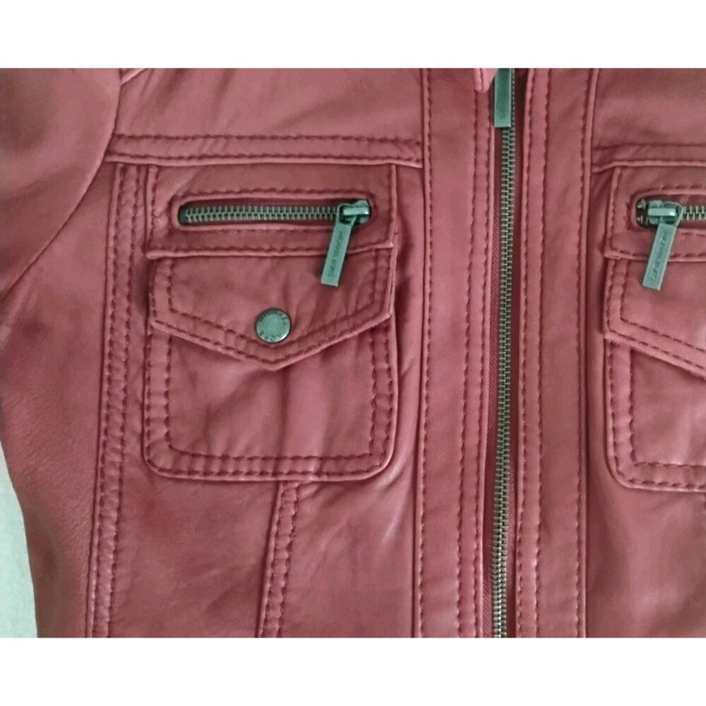 Michael Kors Women’s Genuine Leather Moto jacket Red sz M GORGEOUS!